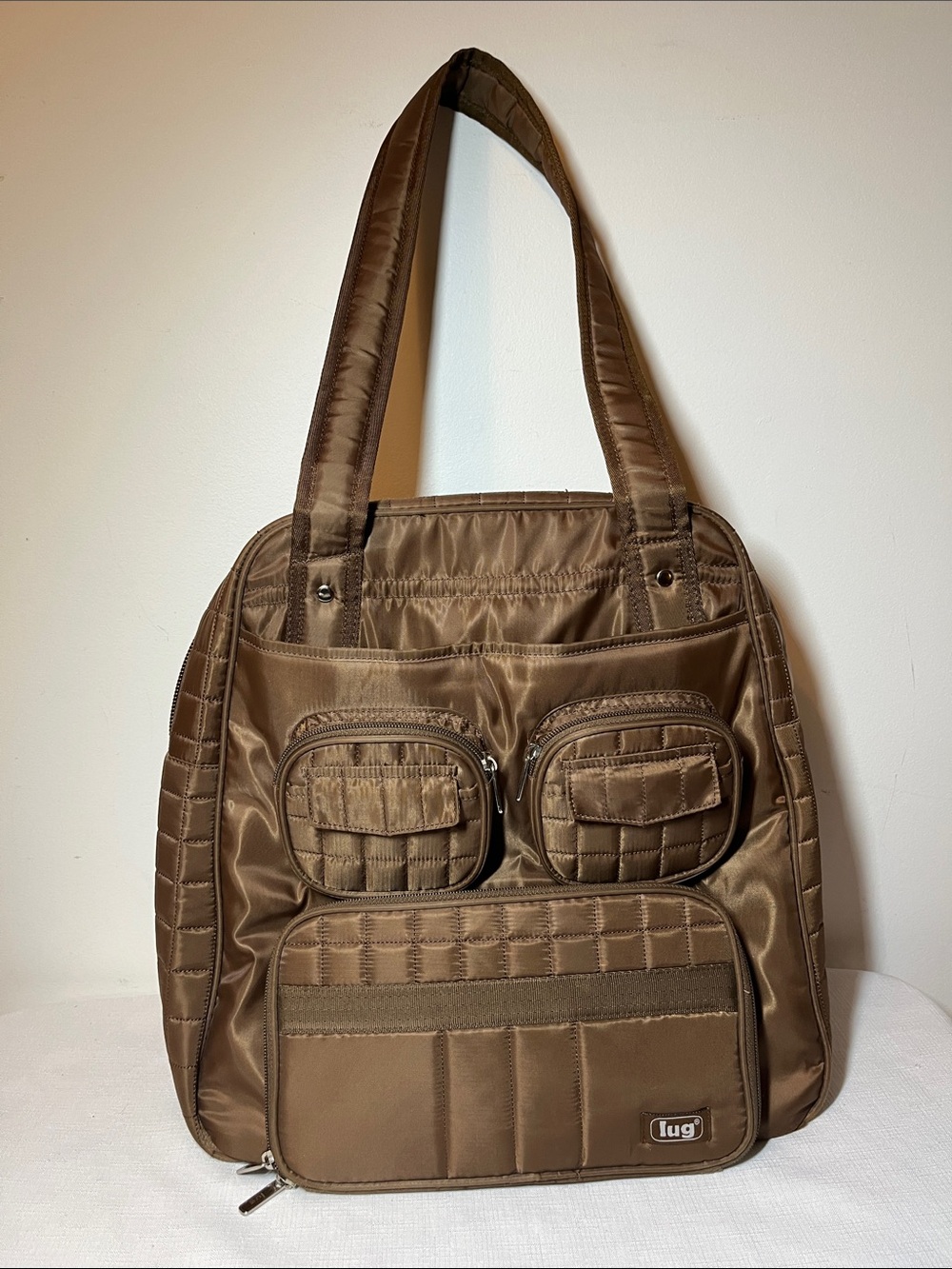 Lug Puddle Jumper Tote Bag, signature exterior organizers & double straps